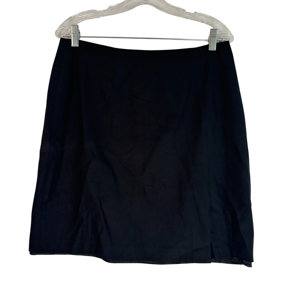 Britches for Women Black Wool Blend Mini Skirt Side Zip Slit Size 12